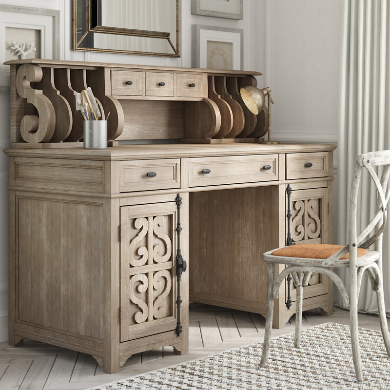 Greyleigh Ellenton Solid Wood Executive Desk with Hutch Wayfair